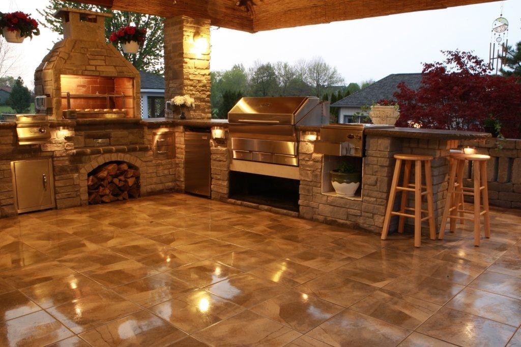 Patio with gas grill
