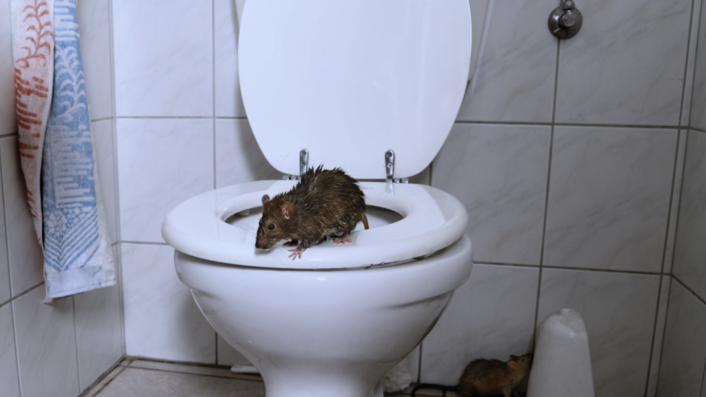 rat in toilet